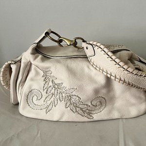 Cole Haan Embroidered Leather Satchel Purse